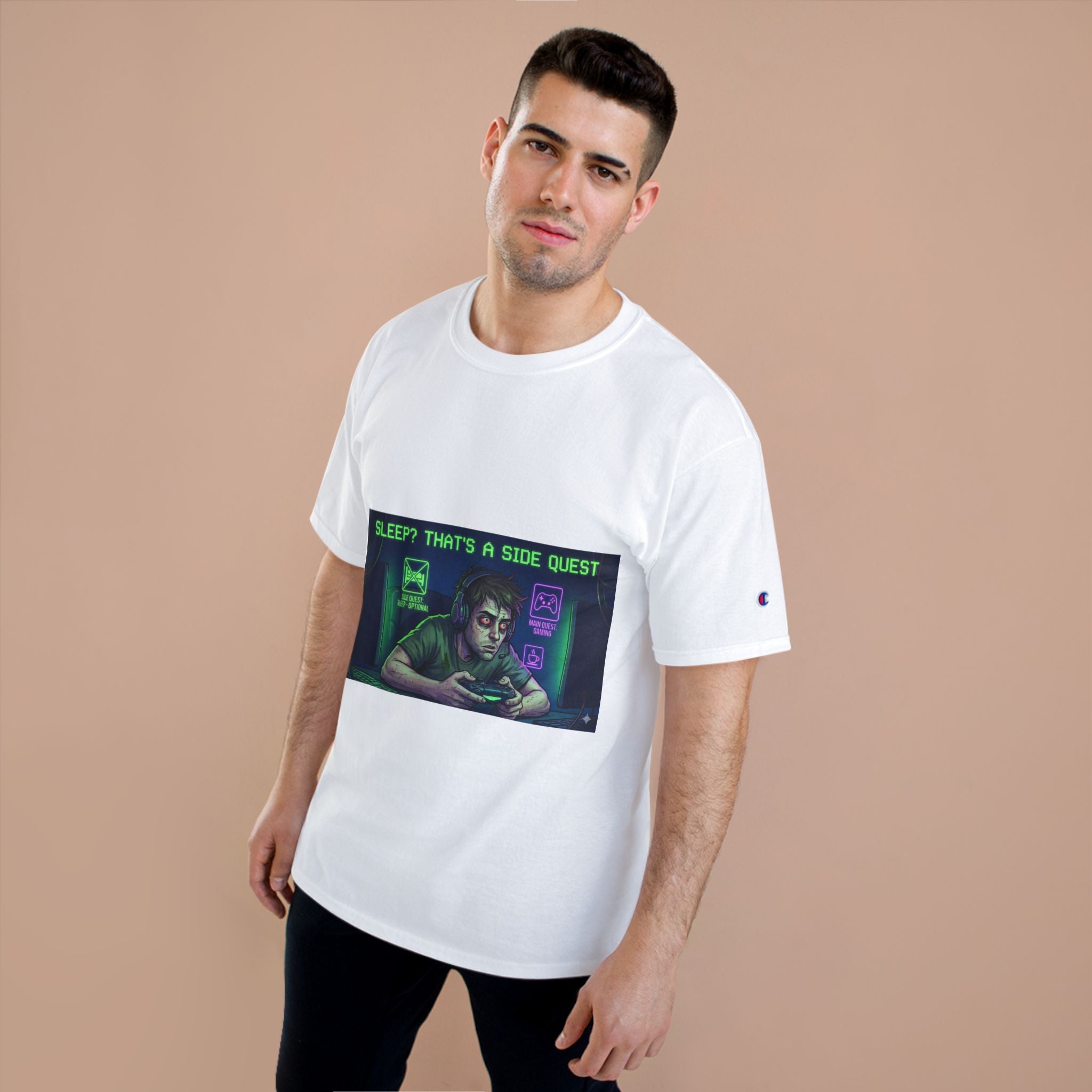 Camiseta Gamer "Sleep? That's a Side Quest" - Edición Brainrot Retro