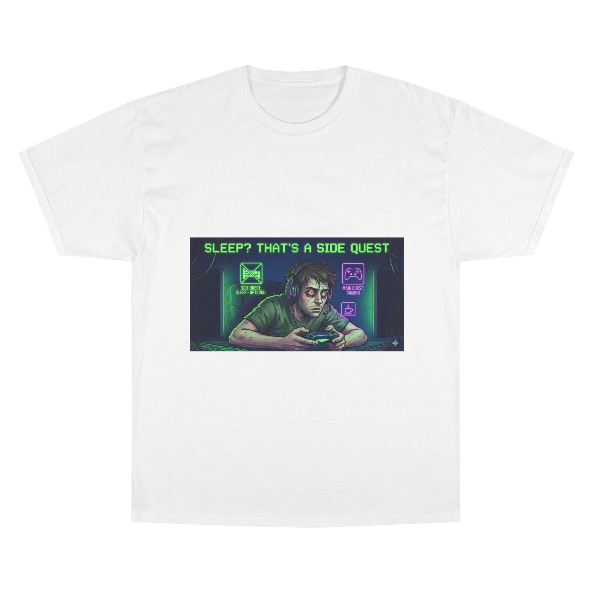 Camiseta Gamer "Sleep? That's a Side Quest" - Edición Brainrot Retro