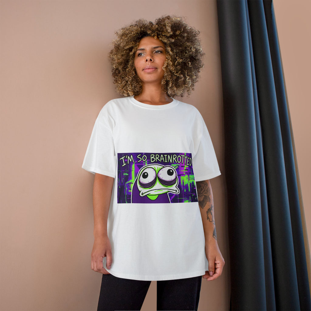 Camiseta "I'm So Brainrotted" - Estilo Glitch Core Neón