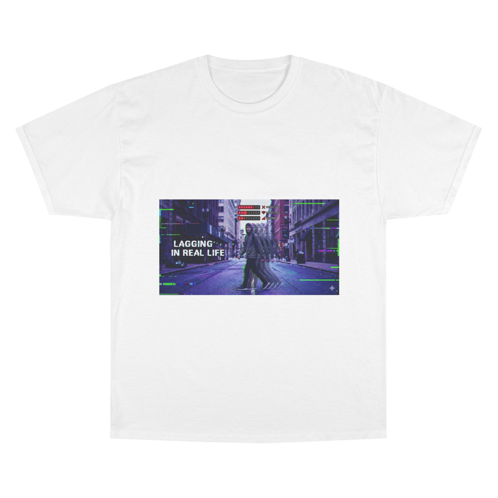 Camiseta "Lagging in Real Life" - Estética Gamer Glitch Core