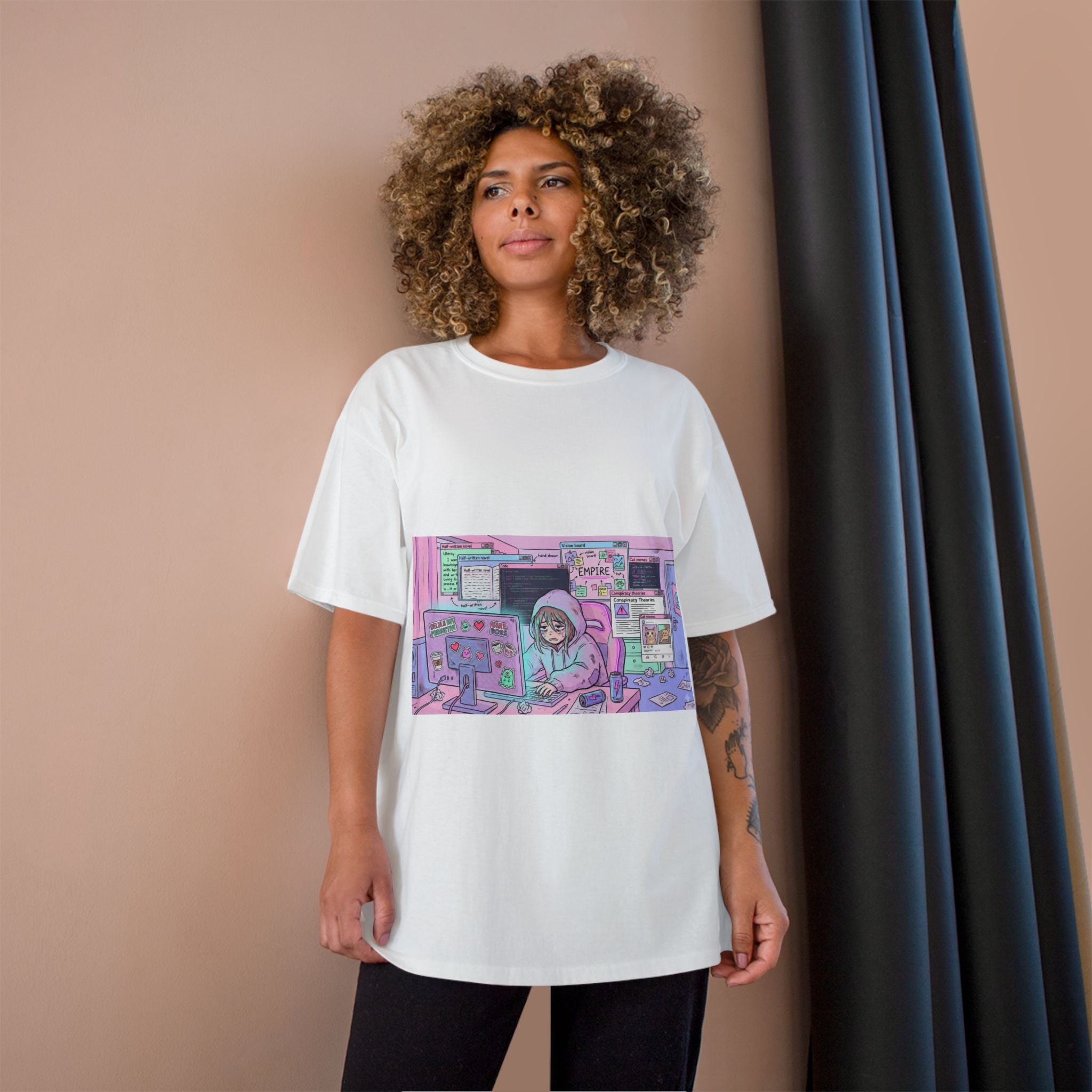 Camiseta "Lofi Digital Grind" - Estética Aesthetic Pastel Brainrot